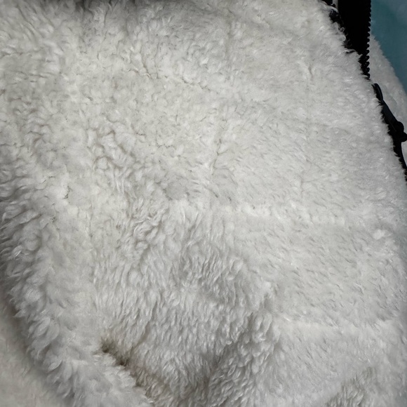 Calvin Klein Performance fleece crop half zip in winter white with black trim. - Picture 8 of 11